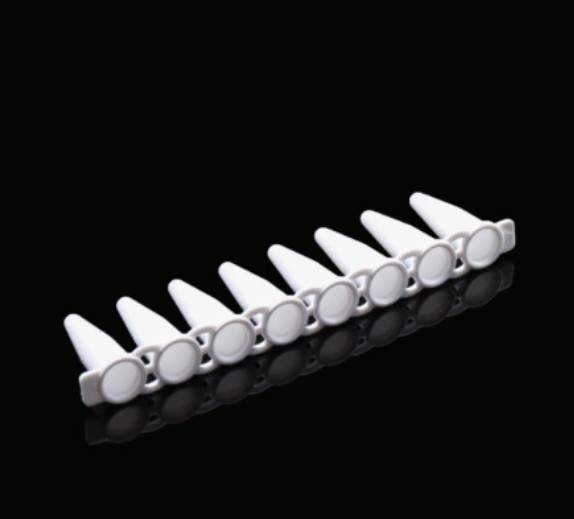 0.1 mL PCR 8-strip Tubes, White, 125/pk, 1250/cs