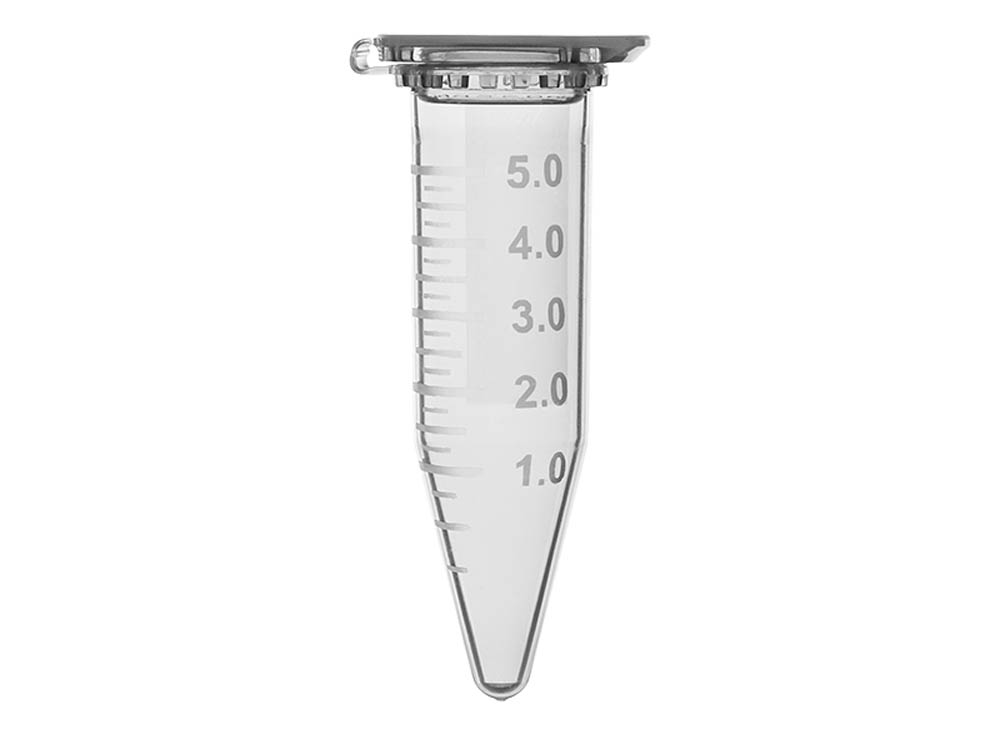 SSIbio 5 mL Microcentrifuge Tube, Clear, Sterile - 4 bags of 50 tubes/unit